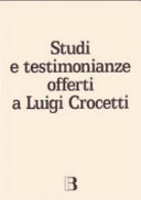 Copertina  Studi e testimonianze offerti a Luigi Crocetti